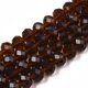 thumbnail image 4 of Glass Beads Strands Faceted Rondelle Coconut Brown 10x8mm Hole: 1mm about 63~65pcs/strand 49~50cm, 4 of 4