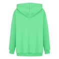 thumbnail image 4 of Jinhomg Women's Cute Sweatshirt 2026 Trendy Heart Graphic Hoodies Plus Size Comfy Long Sleeve Kangaroo Pocket Pullover Tops Daily Wear Green M, 4 of 5