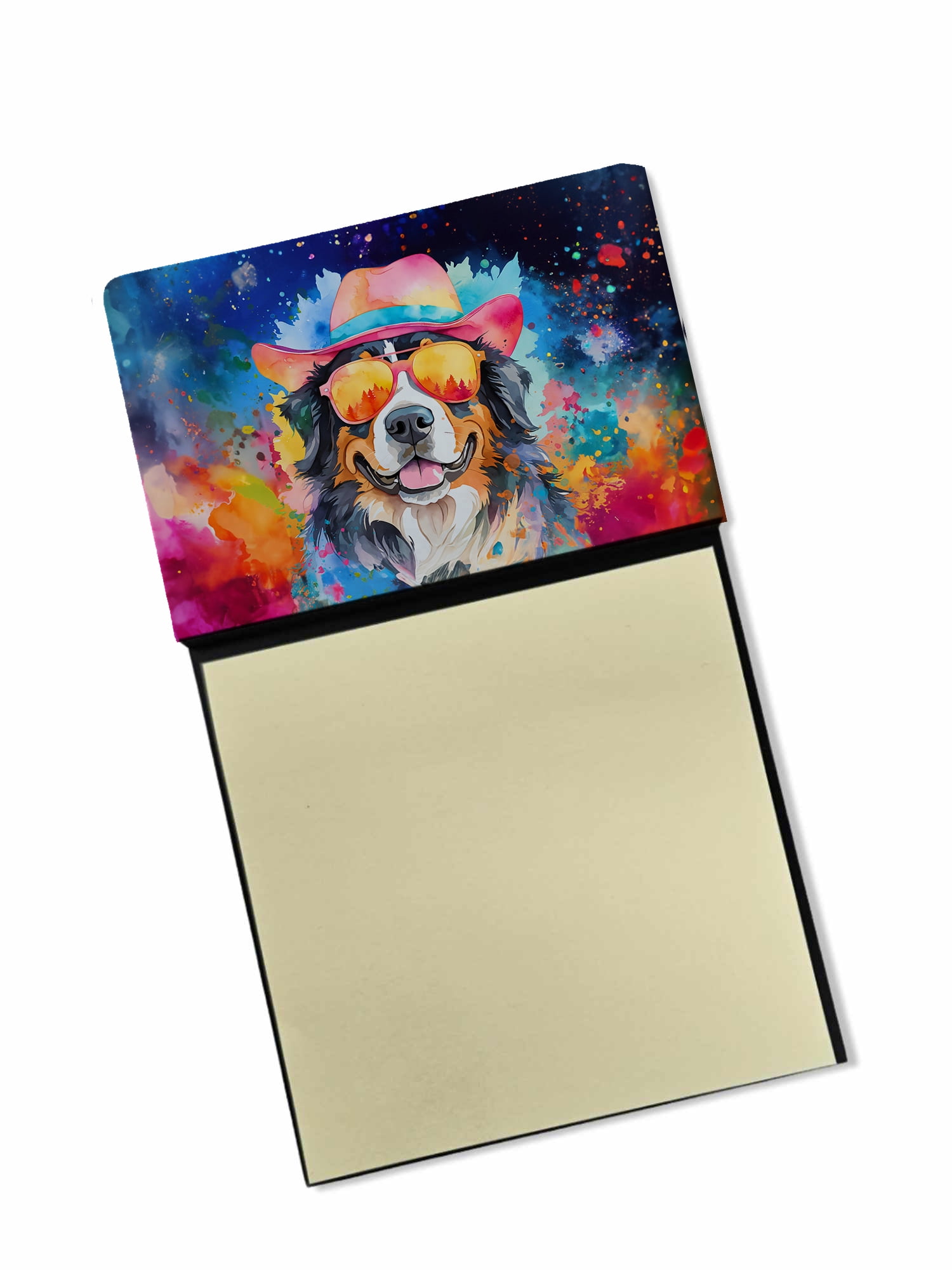 English Bulldog Hippie Dawg Sticky Note Holder 3.25 in x 5.25 in