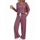 thumbnail image 1 of Conjuntos de Dos Piezas para Mujer, Suéter de Cuello Henley de Otoño, Chándal A Juego, Pijamas Cómodos con Bolsillos Vino Tinto XS, 1 of 7