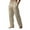 Khaki #5, variant on Dresfit Wide Leg Pants for Men Spring Side Buckles Linen Sweatpants Cotton Big and Tall Beach Joggers 2026 Breathable Straight Sports Trousers with Pockets Black 3XL
