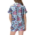 thumbnail image 4 of Enyan Girls Halloween Pajamas Kid Pajamas Graphic Print Cute Short Sleeve Sleepwear Loungewear Pjs 2Pcs Set Halloween Girls Pajamas(2-3 Years), 4 of 5