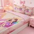 thumbnail image 3 of meiyoeat Cute Princess Zipper Twin Comforter Sets with Fitted Sheet and 2 Pillowcases,Initial Letter M Zipper Bedding Set For Girl,Pink Reversible,4-Piece, 3 of 7