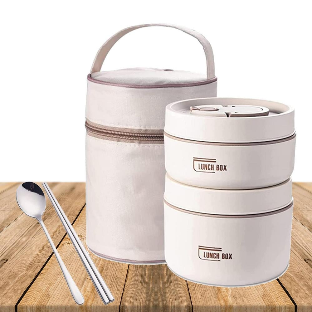 Stainless Steel Thermal Lunch Box Layers Multi Grids Tableware