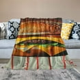 thumbnail image 2 of Chilfamy Hamburger Cheese Meat Gifts Blanket Super Soft Flannel Blankets for Bed Sofa Living Room Decor All Seasons Lightweight Soft Blanket 60x80in, 2 of 6