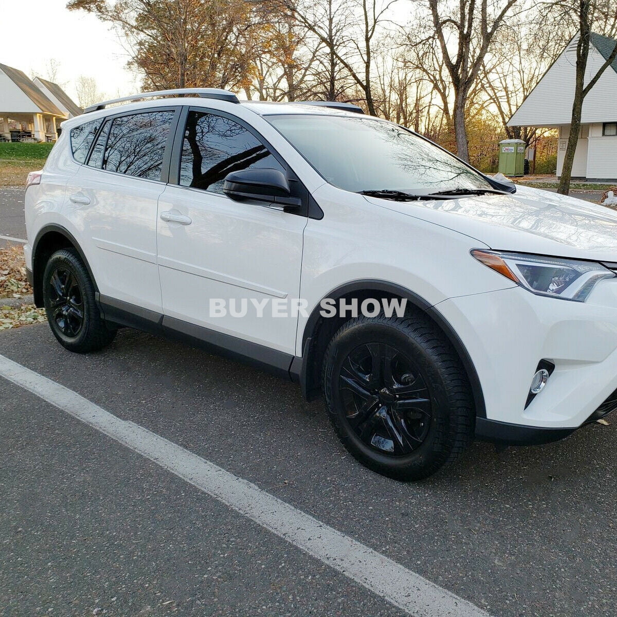 HECASA 17" Wheel Covers Hub Caps Set of 4 Full Rim Compatible with 2013 2014 2015 2016 2017 2018 Toyota Rav4 LE - Black