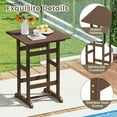 thumbnail image 5 of Barara King Outdoor Picnic Tables,Patio Table for Outdoor Use,30 Inch Square Bar Table Dining Table with Slatted Tabletop for Poolside-Brown, 5 of 9