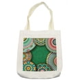 thumbnail image 1 of Moroccan Tote Bag, Oriental Motif with Mix of Hippie Retro Circle Morocco Mosaic Lines Design, Cloth Linen Reusable Bag for Shopping Books Beach and More, 16.5" X 14", Cream, by Ambesonne, 1 of 2
