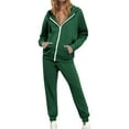 thumbnail image 4 of purcolt Two Piece Tracksuit for Women Long Sleeve Zipper Hoodie Drawstring Coat with Jogger Pants Sweatsuit Workout Set, 4 of 9