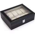 thumbnail image 2 of Estuche para relojes/expositor/caja/almacenamiento para relojes en PU y cristal, 2 of 5