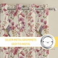 thumbnail image 6 of Pink Beige Flowers Kitchen Curtains Window Panels, Spring Floral Elegant Pastoral Rustic Insulated Window Treatment Curtain, Grommet Curtains for Bedroom/Living Room/Bathroom, 2 Piece 52"Wx45"L, 6 of 8