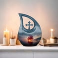 thumbnail image 6 of MUKTIVE Vintage Car White Urn for Human Ashes Adult Male and Female, Decorative Funeral Ash Container for Human Remains, (Cross Drop Large, 10 Inch), 6 of 7