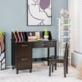 thumbnail image 3 of Infans Kids Wooden Study Desk & Chair Writing Table w/Drawer Storage Cabinet, 3 of 7