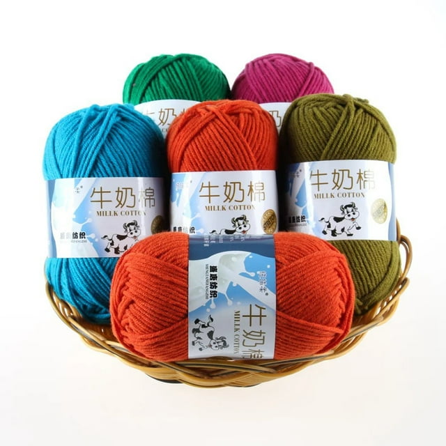 Fil de Coton Lait Chaud Multicolore Bricolage pour Chandail de Bébé Fil de crochet Fil Tricoté à la Main Tricot Enfants Tricoté à la Main Tricoter Couverture Fil de crochet