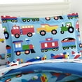 thumbnail image 7 of Wildkin Kids 100% Cotton Comforter Set for Boys and Girls, Includes Full Comforter and Two Shams (Trains, Planes & Trucks Blue), 7 of 7