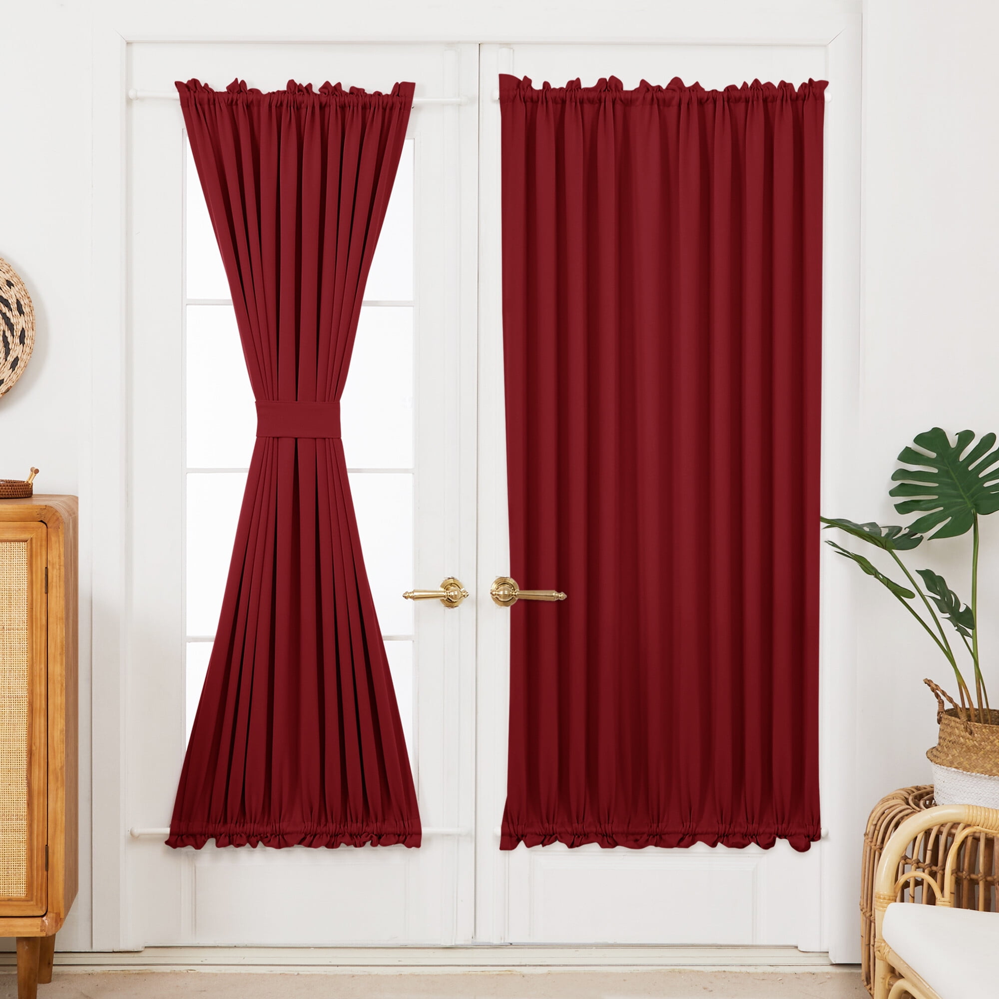 Deconovo Rod Pocket French Door Curtain Panel, Room Darkening, 54x72 in
