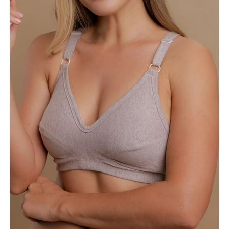 

Women s Cottonique W12290 Latex Free Organic Cotton Racerback Pullover Bra (Melange Brown 36B)