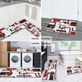 thumbnail image 6 of 2 Piece Grey Red Geometric Rug Kitchen Rug Set, Decor Kitchen Rugs, Absorbent Non-Slip Washable Floor Mats, Home Indoor Runner Rugs 17"x47"+17"x30", 6 of 7