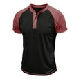 thumbnail image 4 of Blusa de Manga Corta de los Hombres Botones de Color Sólido Al Aire Libre Respirable Cuello Redondo, Sudadera Suelta Casual para Diario, 4 of 8