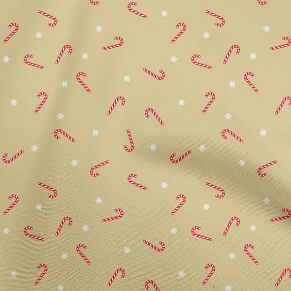 oneOone Polyester Spandex Dark Beige Fabric Christmas Quilting Supplies Print Sewing Fabric By The Yard 56 Inch Wide