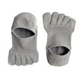 thumbnail image 1 of Calcetines de cinco dedos de algodón antideslizantes con puntera tobillera para correr en casa, informales, para adultos Gris, 1 of 9