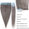 thumbnail image 4 of SEGO 20pcs Human Hair Extensions Tape in Balayage Chocolate Brown Natural Hair Extensions Tape in Real Hair Straight 12-24 inch, 4 of 8
