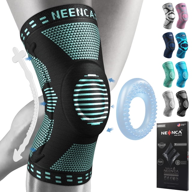 Rodilleras NEENCA para aliviar el dolor de rodilla, rodilleras de compresión con almohadilla de gel para rótula y estabilizadores laterales, soporte para levantamiento de pesas, correr, entrenamiento,