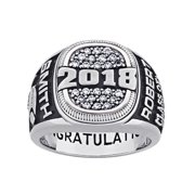 Freestyle, Men's Celebrium Cushion-top Pave CZ Class Ring, Personalized, High School or College Graduation