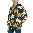 thumbnail image 2 of Goofa Lilies Flowers Pattern Hooded Sweatshirt for Youth Trendy youth sweatshirt Casual Hoodie for Boys and Girls-Medium, 2 of 6