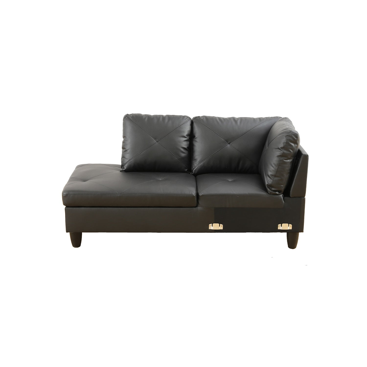 Hommoo Sofa Set, Faux Leather 2-Piece Couch Living Room Sofa Set,Suitable for Home, Black