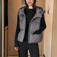 thumbnail image 5 of UPPADA Women Puffer Vest Lightweight Stand Collar Sleeveless Puffer Jacket Winter Warm Zip up Padded Outerwear Jackets with Pockets winter gifts Gray,L, 5 of 9
