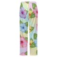 thumbnail image 6 of Tropical Hibiscus Floral Pattern Winter Female Pants Flannel High Waist Women Pants Lady Warm Straight Leg Plush Trousers, 6 of 7