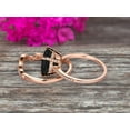 thumbnail image 3 of 2.30 Carat 2Pcs Black Diamond Moissanite Wedding Ring Set Cushion Cut Black Diamond Moissanite Engagement Ring On 10k Rose Gold Curved Art Deco Matching Wedding Band Personalized for Brides, 3 of 5
