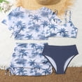 thumbnail image 2 of HAOTAGS Girls Four Piece Swimsuit,Splash Set Quick Dry Rash Guard Summer Bikini Set Navy 8-9, 2 of 7