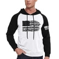 thumbnail image 4 of GIPQJK Men's Graphic Hoodies American Flag Print Hooded Sweatshirts Multicolor Panel Pullover Tops Casual Loose Usa Flag Patriotic Hoodies Sweatshirts with Pockets,White L, 4 of 6