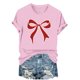 thumbnail image 2 of Xuyuer Valentine's Day Shirts for Women:Cute Love Heart Tshirts Graphic Tees Valentine Casual Short Sleeve Top bow tie fashion casual printed round-neck short-sleeved T-shirt top, 2 of 6