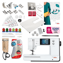 Hearth & Harbor Mini Sewing Machine for Beginners with Sewing Kit, 122 PC Dual Speed Portable Sewing Machine, Travel Small Sewing Machine Kit, Kids