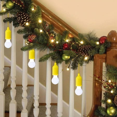 

Vakind LED Hanging Light Bulb Battery Powered Colorful Pull Cord Bulbs (Yellow)