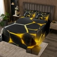 thumbnail image 2 of Erosebridal Abstract Ombre Bedspread Sets King Size, Futuristic Striped Bed Quilt, Geometry Honeycomb Decor,, 2 of 5