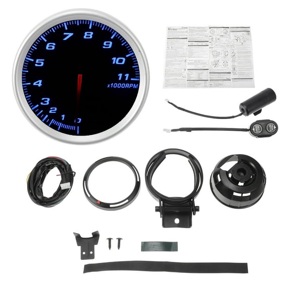 Unique Bargains 3.14" 80mm Tachometer Gauge Colorful Pointer RPM Tachometer tach Gauge 0-11000RPM w/ Sensor and Bracket Universal Tachometer Car DC 12V