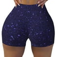 thumbnail image 2 of Salouo Glittering Purple Starfield Print Women's Athletic Shorts,Booty Shorts Biker Shorts High Waisted Elastic Workout Shorts for Yoga Gym Running Sports-Large, 2 of 8