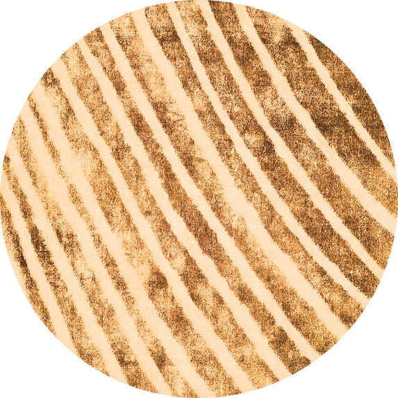 Ahgly Company Indoor Round Abstract Orange Modern Area Rugs, 4' Round