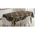 thumbnail image 1 of Ambesonne African Tablecloth Rectangular Table Cover, Geometric Grunge Mosaic, 52"x70", Multicolor, 1 of 3