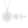 thumbnail image 2 of Rosec Jewels Certified Cubic Zirconia Earrings and Necklace Set - AAAA Quality - CZ Jewelry Set for Women - with Jewelry Box, 18K White Gold, 2 of 7