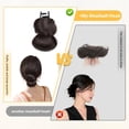 thumbnail image 4 of Extension de Postiche Chignon Tressé, Épingle Basse en Fibre Synthétique Résistante à la Chaleur pour Queue de Cheval Élégante, Style Naturel et Ajustement Confortable, Brun Foncé, 4 of 8