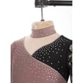 thumbnail image 5 of YONGHS Kids Girls Figure Ice Skating Dress Lace Long Sleeve Rhinestone Ballet Dance Leotard Dusty Pink 6, 5 of 7