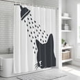 thumbnail image 6 of Cats Showering Shower Curtain, Waterproof Shower Curtains for Bathroom, Modern Abstract Art Funny Animals Washable Fabric Bathtub Curtain Set Bath Decor with 12 Hooks Long 72"x84", 6 of 8