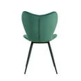 thumbnail image 4 of 19 Inch Velvet Kitchen Chair, Dining Chair with Black Metal Legs, Simple Bar Stool Upholstered Dining Chairs, Accent Desk Chair Dining Room, Kitchen, Vanity, Living Room(Dark Green,Set of 6), 4 of 9