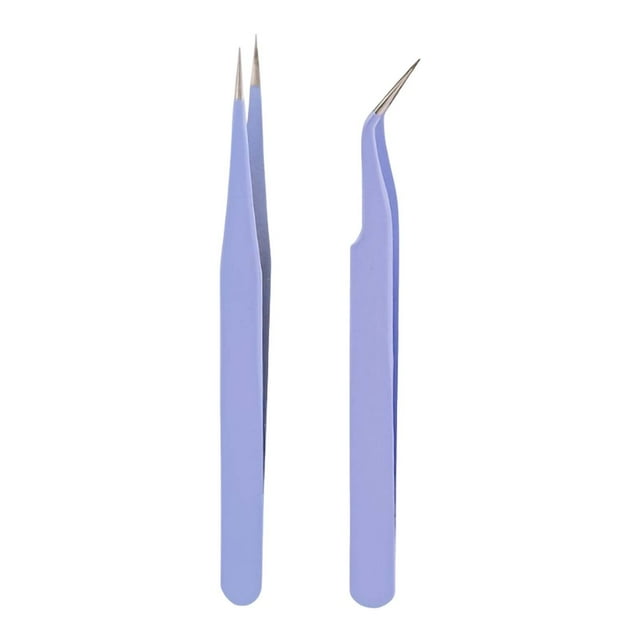 Ensemble de Pinces à Extension de Cils en Acier Inoxydable pour Épilation Précise et Applications de Beauté avec Embouts Lisses et Inclinés
