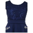 thumbnail image 3 of Big Girls' Cap Sleeve Sequin Lace Christmas Easter Wedding Flower Girl Dress Royal 12 (J21KS97), 3 of 4